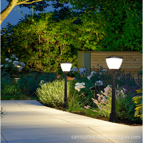 Outdoor Detachable Pole Post Smart Work Garden LED Waterproof Solar Light